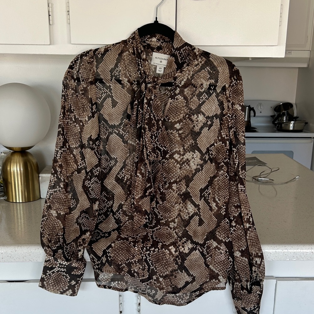 Altuzarra Brown Snake Print Blouse